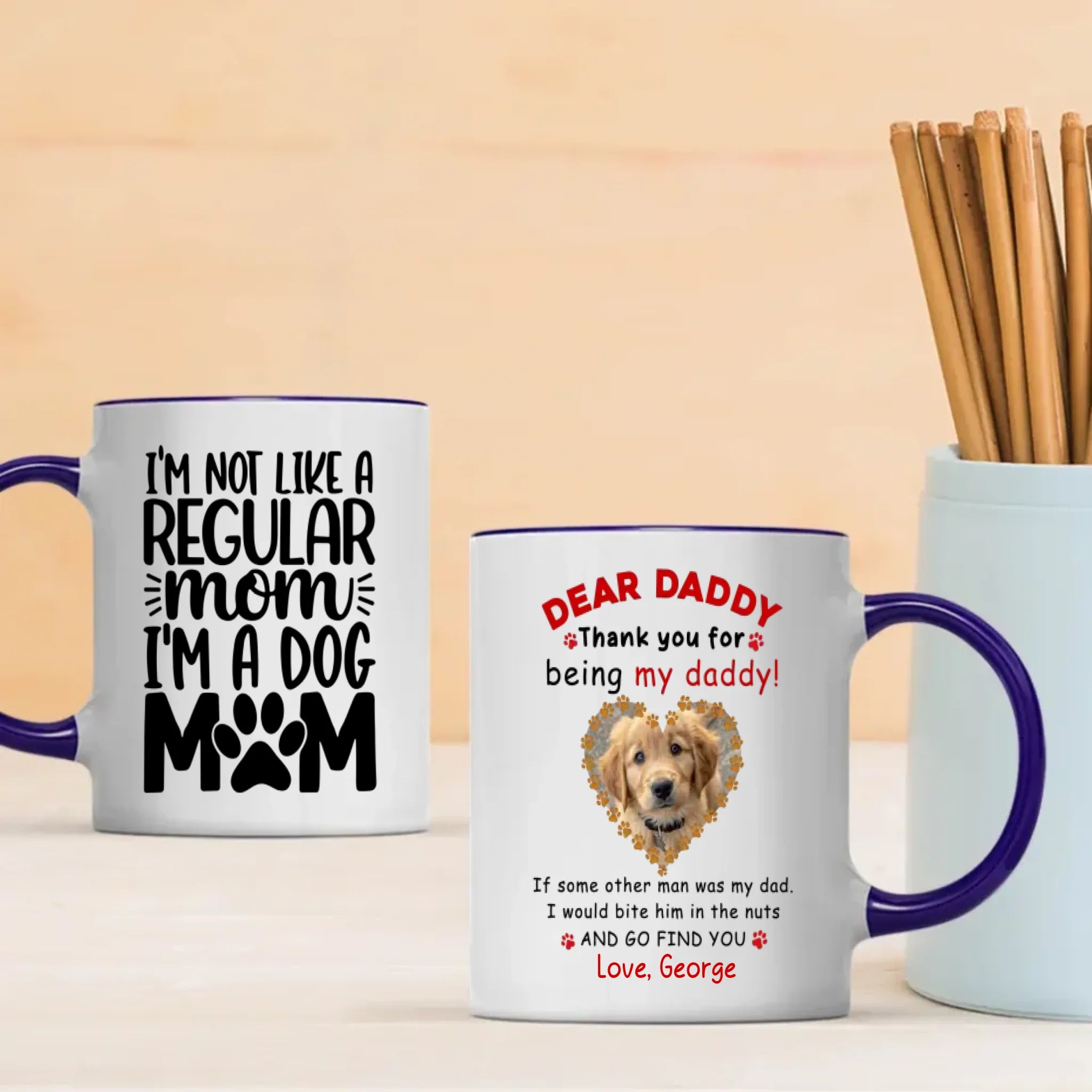 I’m a Dog Mom Personalized Mug – Add Your Cute Pup’s Photo & Name for a Pawsome Gift – 89Prints