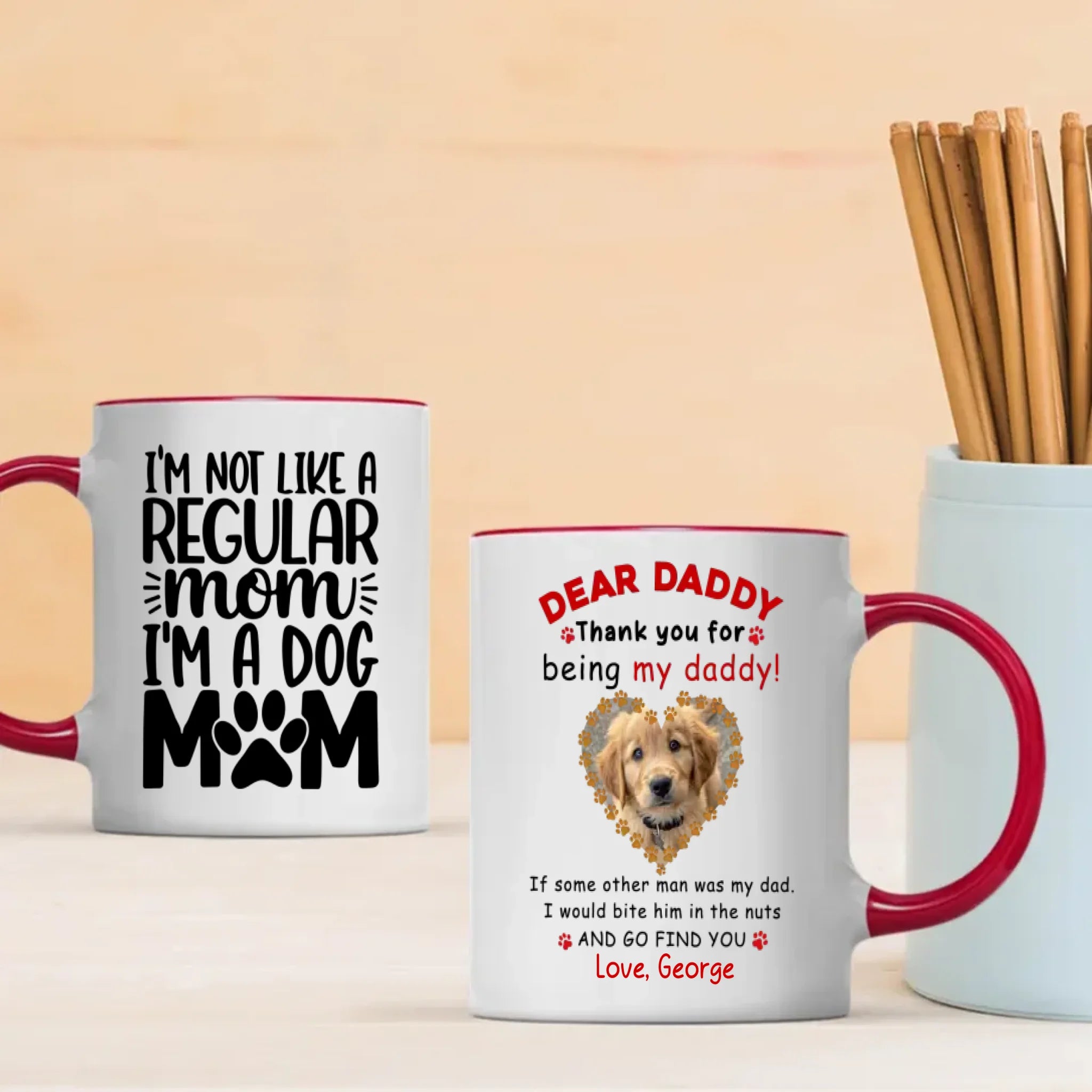 I’m a Dog Mom Personalized Mug – Add Your Cute Pup’s Photo & Name for a Pawsome Gift – 89Prints