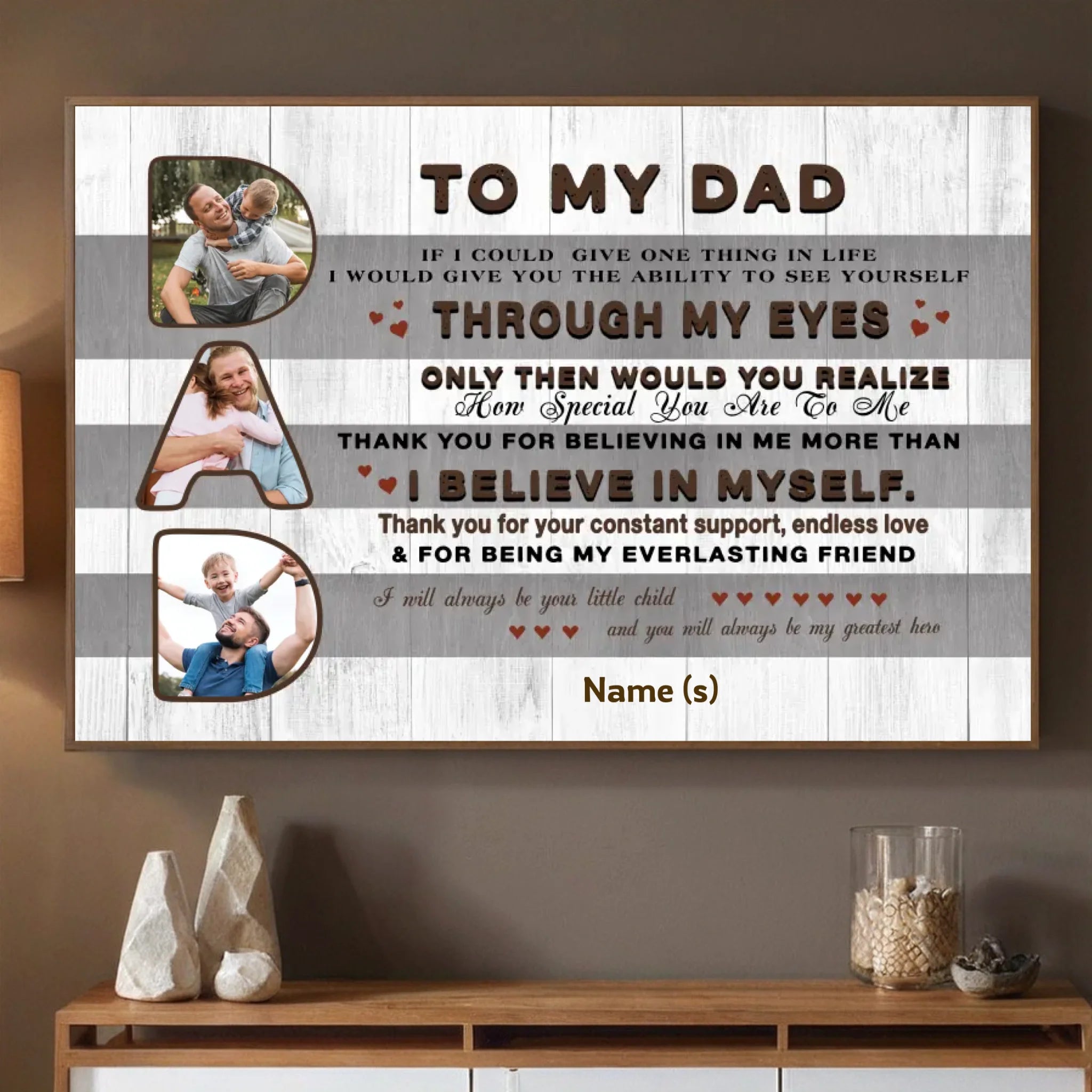 To My Dad You Are My Greatest Hero Customizable Poster - 89Prints