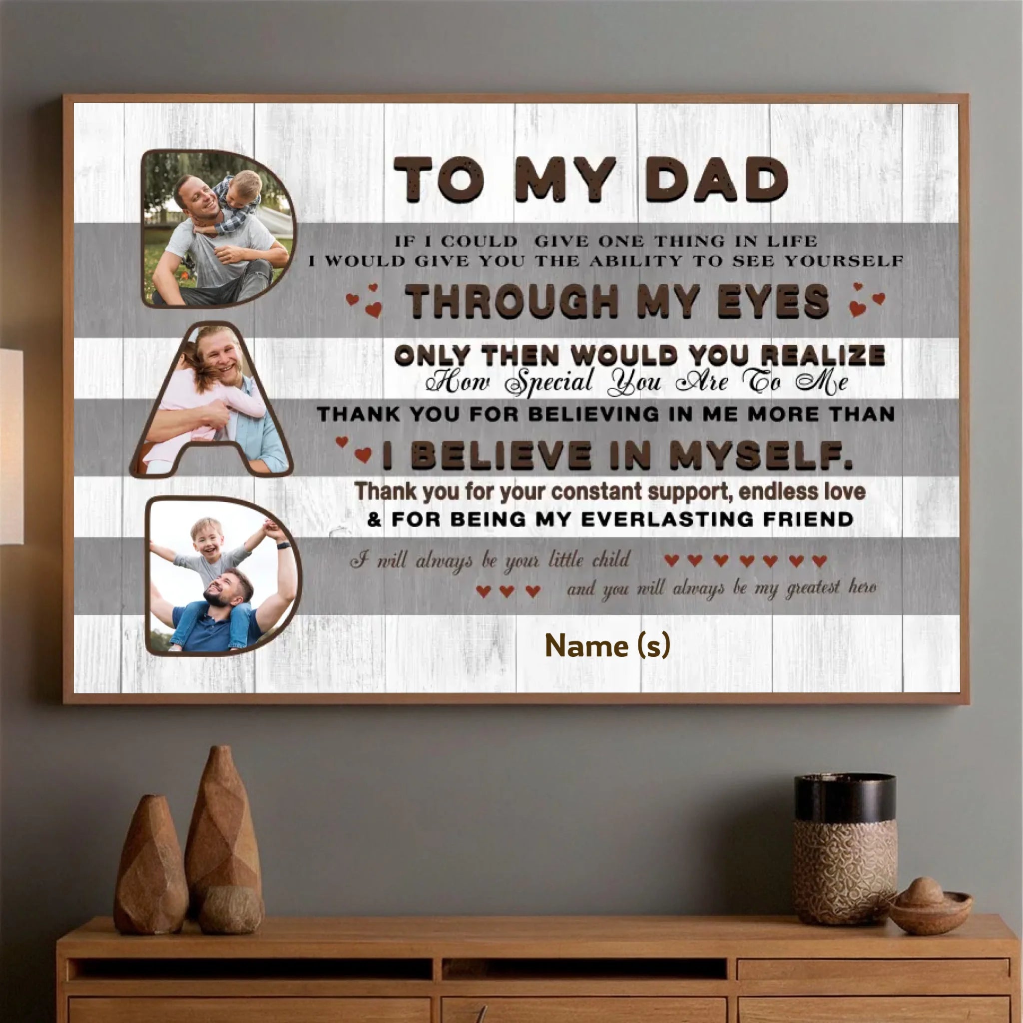 To My Dad You Are My Greatest Hero Customizable Poster - 89Prints