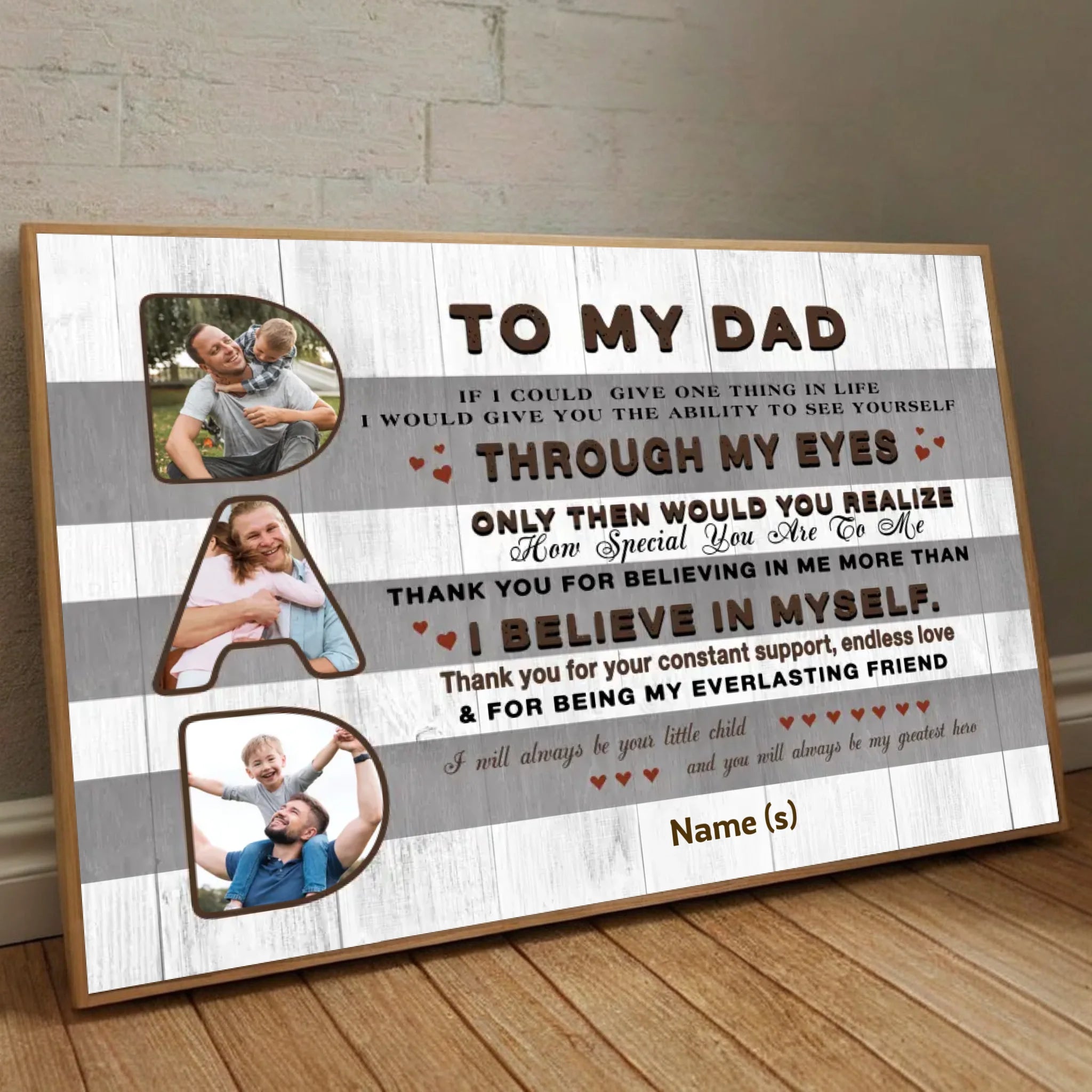 To My Dad You Are My Greatest Hero Customizable Poster - 89Prints