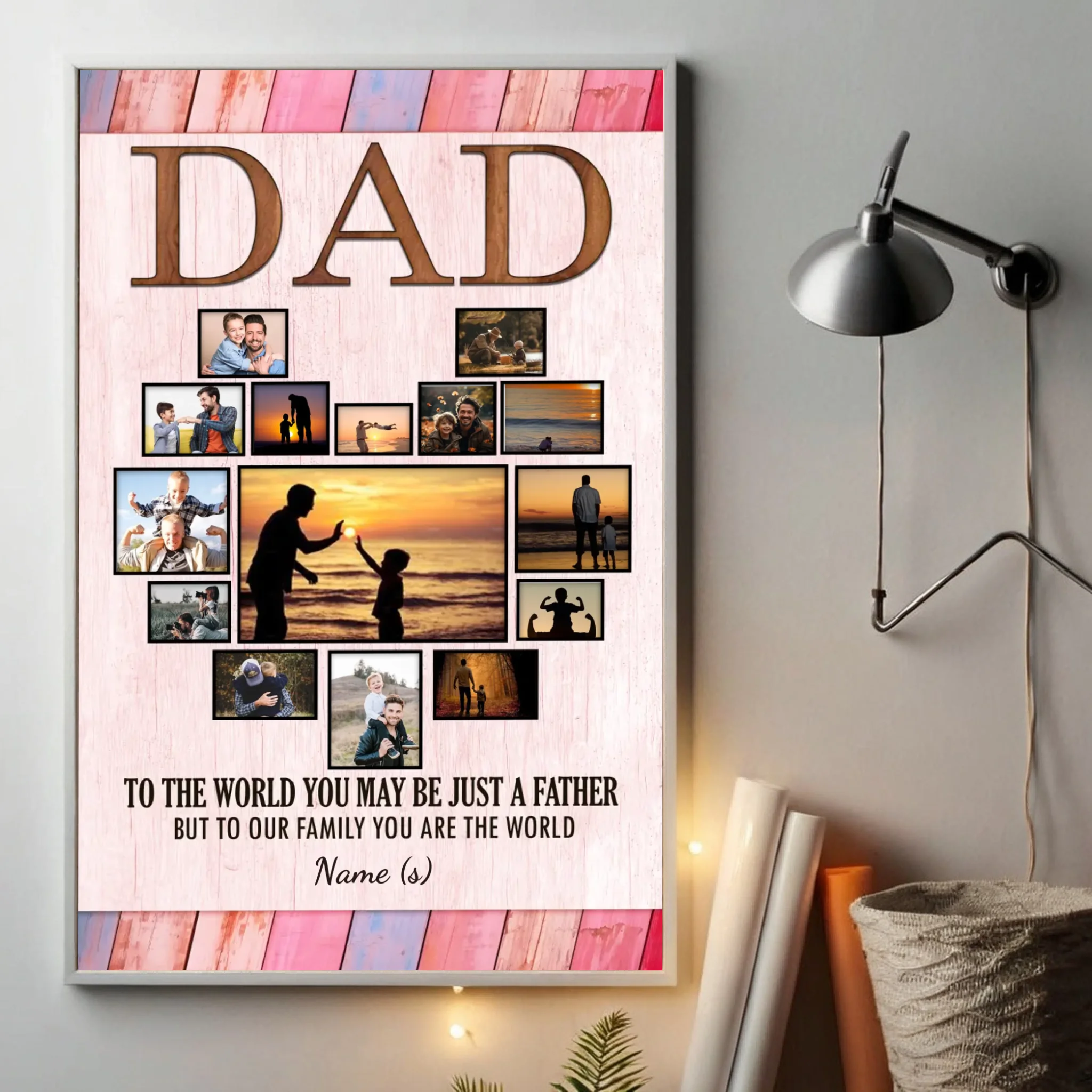 Custom Father's Day Poster – Dad You Are the World to Our Family - 89Prints
