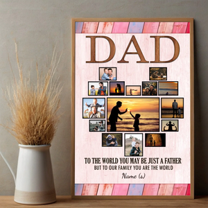 Custom Father's Day Poster – Dad You Are the World to Our Family - 89Prints