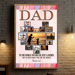 Custom Father's Day Poster – Dad You Are the World to Our Family - 89Prints