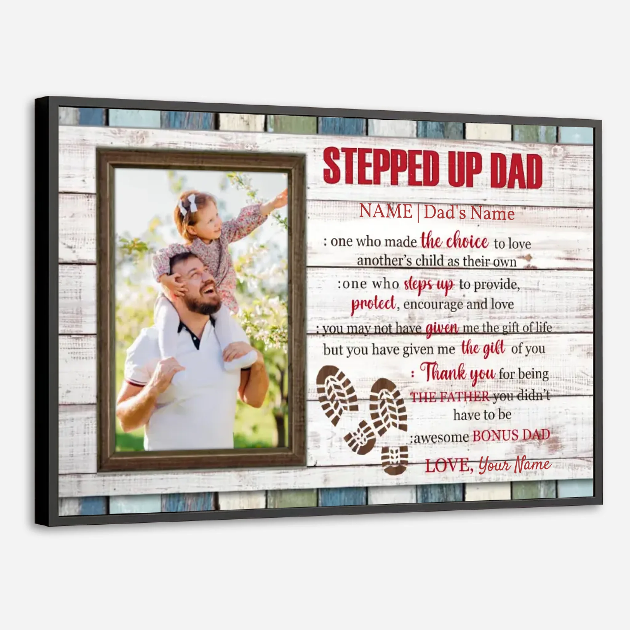 Custom Stepped Up Dad Poster – Celebrate the Father Who Chose to Love - 89Prints