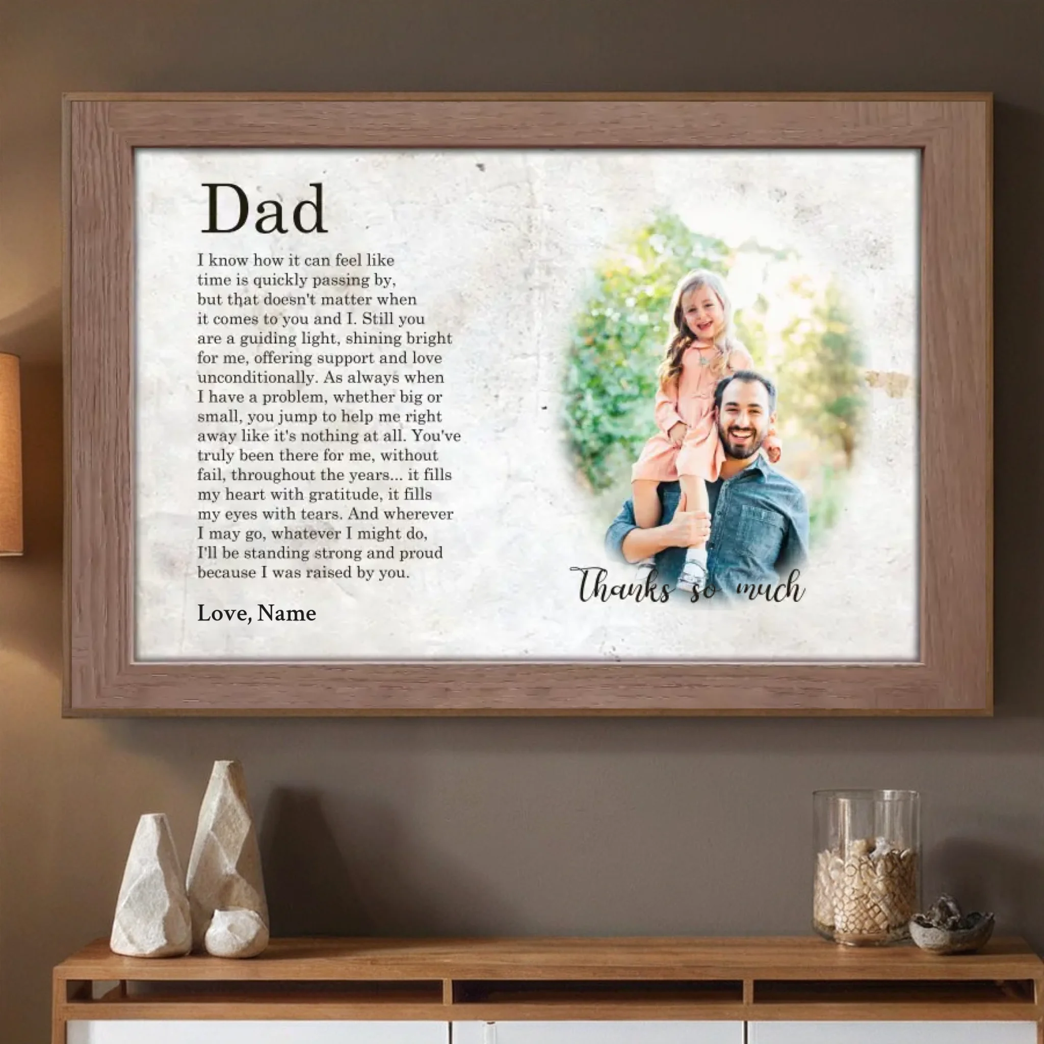 Custom Photo Poster – A Heartfelt Poem Celebrating Dads Unconditional Love - 89Prints