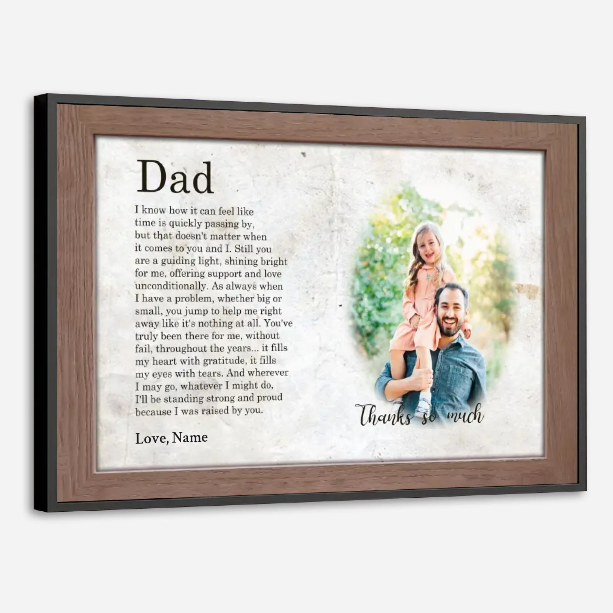 Custom Photo Poster – A Heartfelt Poem Celebrating Dads Unconditional Love - 89Prints