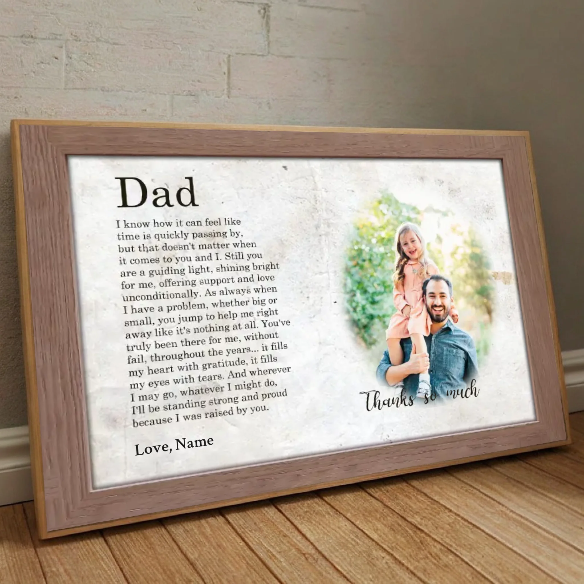 Custom Photo Poster – A Heartfelt Poem Celebrating Dads Unconditional Love - 89Prints