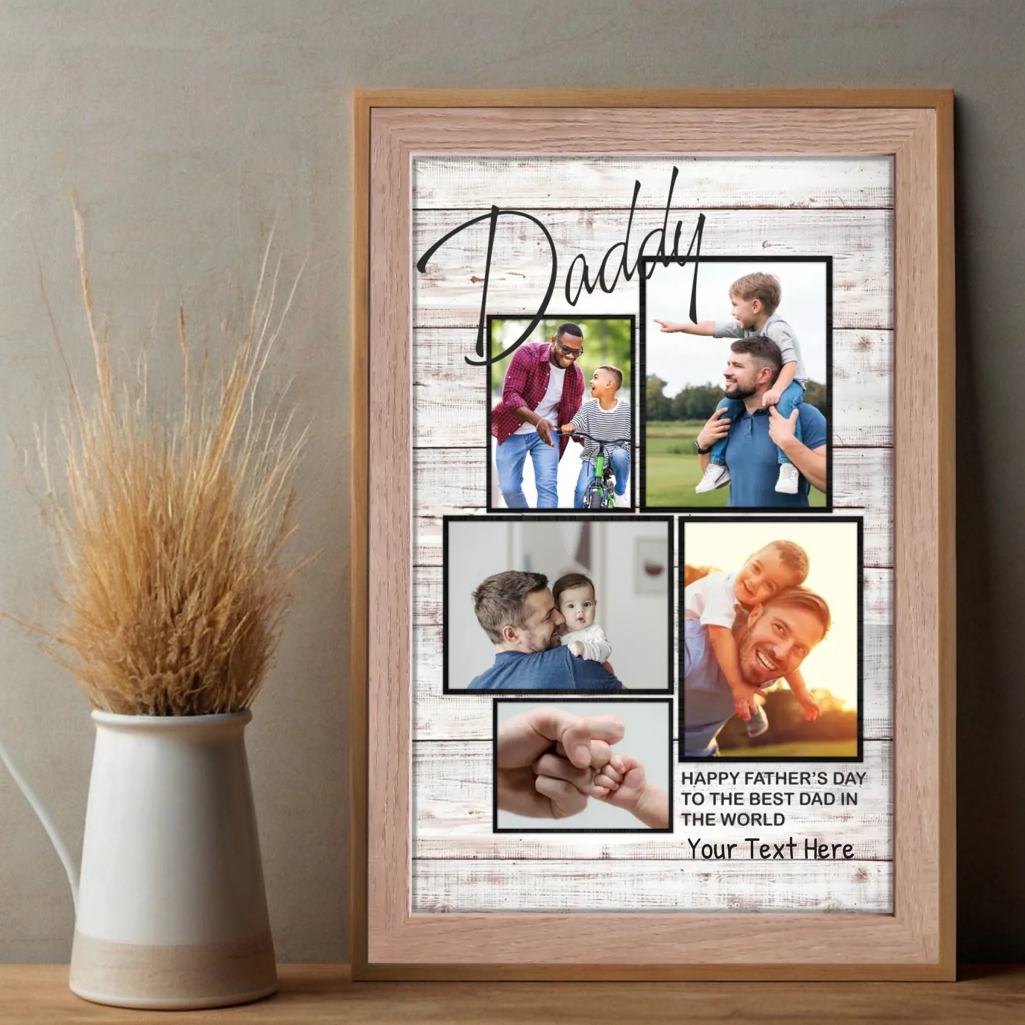 Personalized Fathers Day Poster – A Special Tribute to the Best Dad with 5 Custom Photos - 89Prints