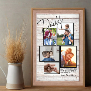 Personalized Fathers Day Poster – A Special Tribute to the Best Dad with 5 Custom Photos - 89Prints