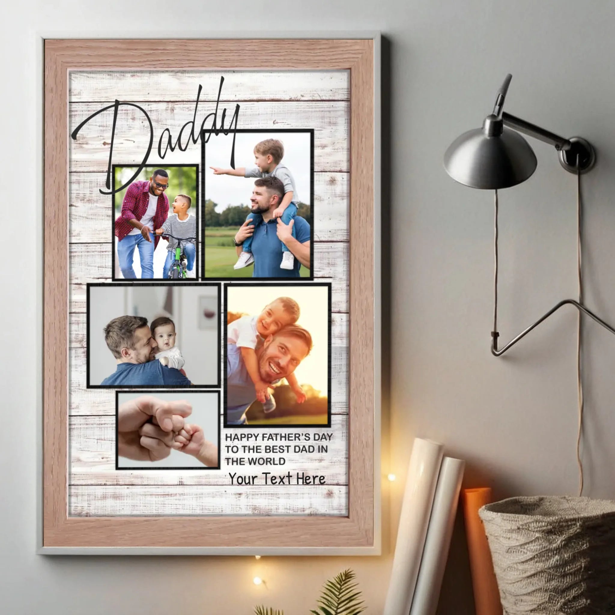 Personalized Fathers Day Poster – A Special Tribute to the Best Dad with 5 Custom Photos - 89Prints