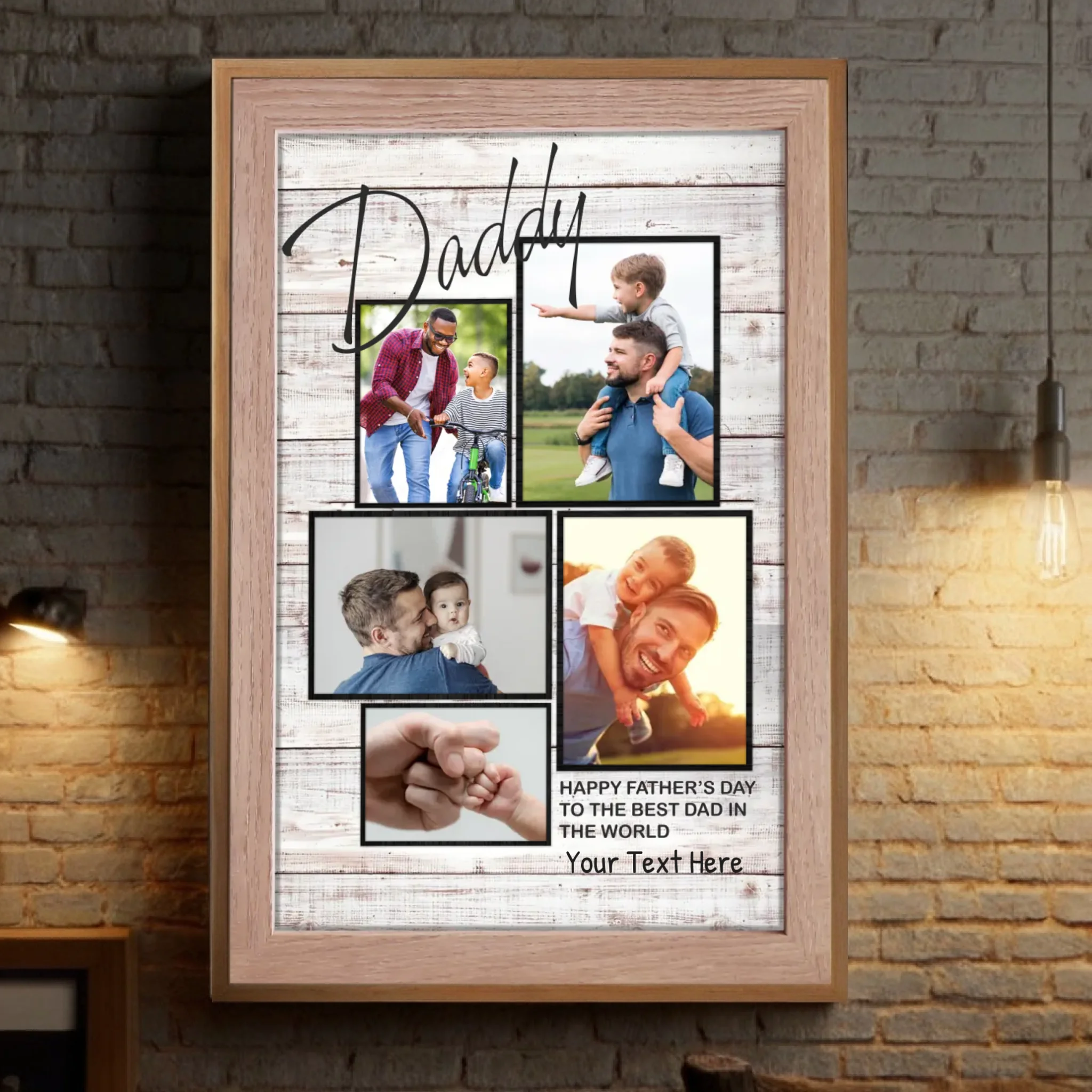 Personalized Fathers Day Poster – A Special Tribute to the Best Dad with 5 Custom Photos - 89Prints