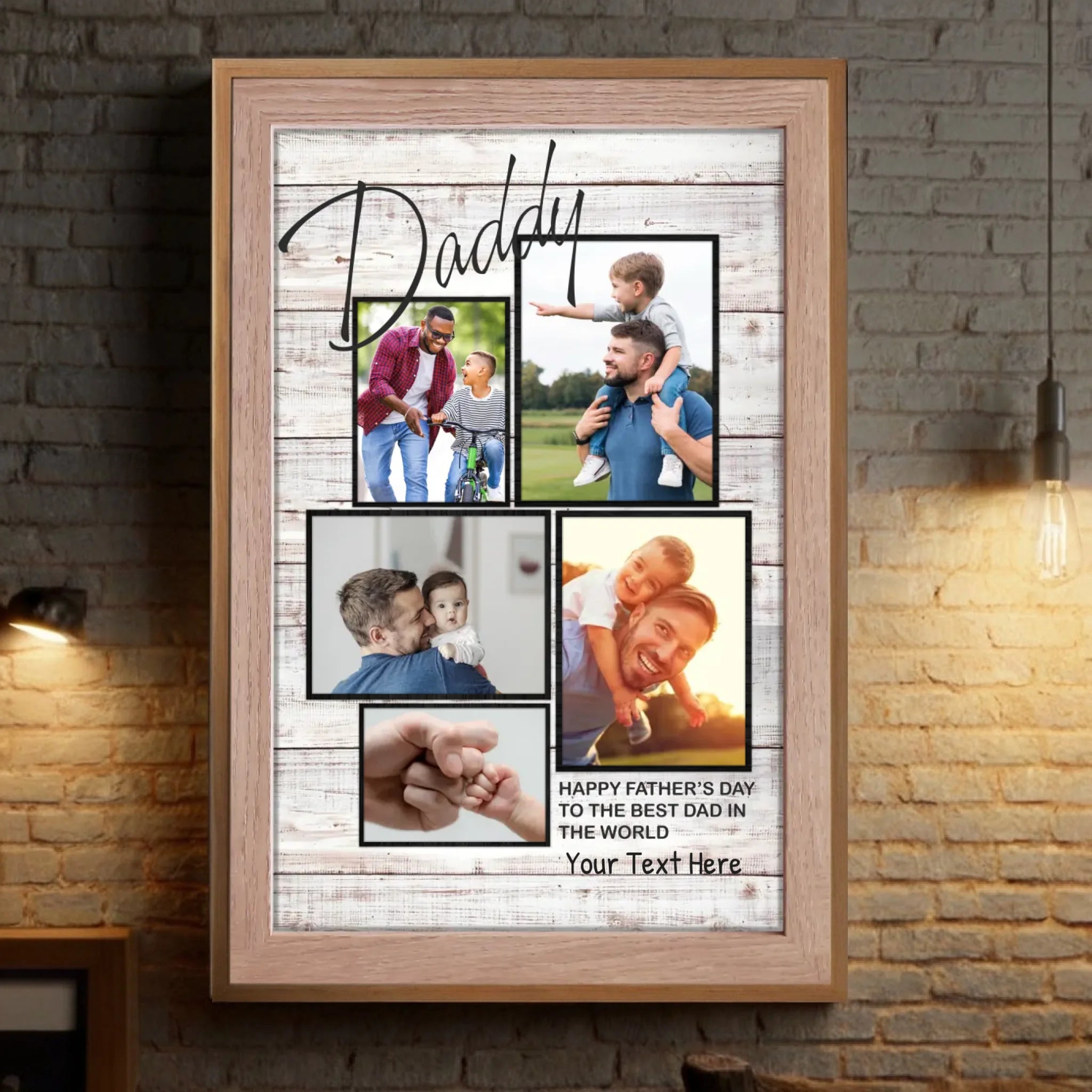 Personalized Fathers Day Poster – A Special Tribute to the Best Dad with 5 Custom Photos - 89Prints
