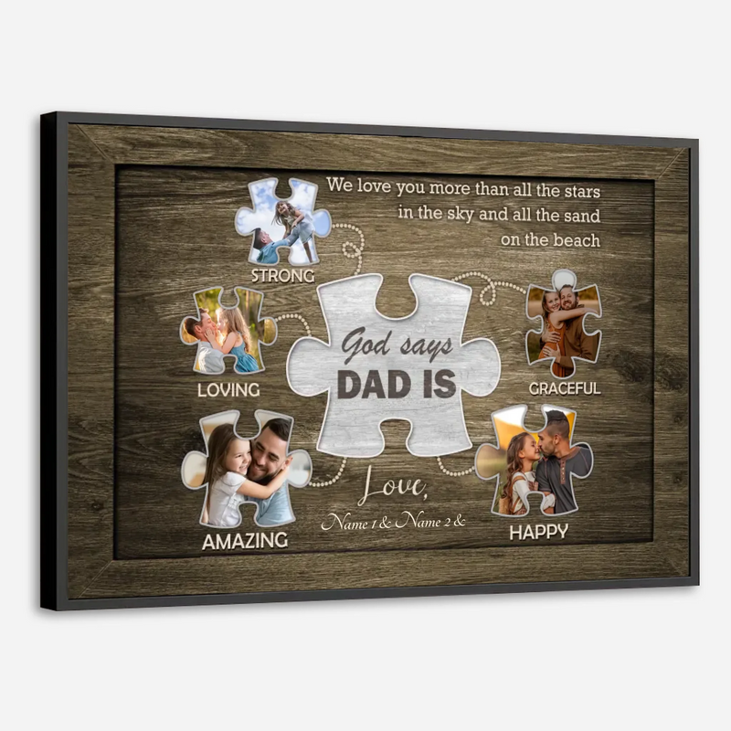 Personalized Poster for Dad – Eternal Love Beneath Stars and Sand - 89Prints