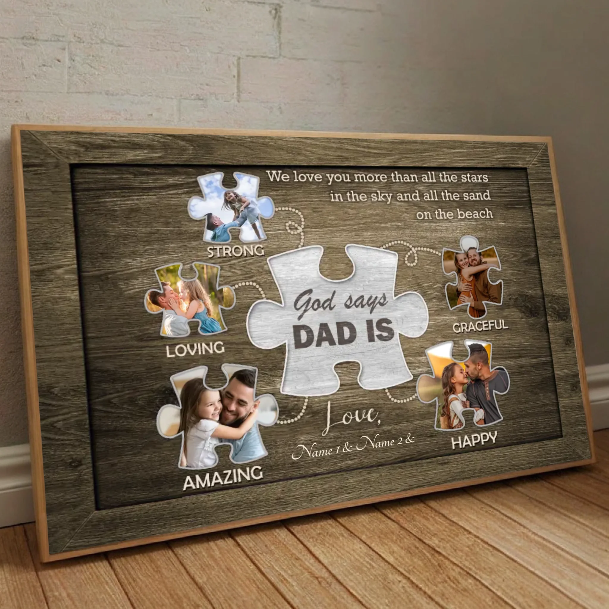 Personalized Poster for Dad – Eternal Love Beneath Stars and Sand - 89Prints