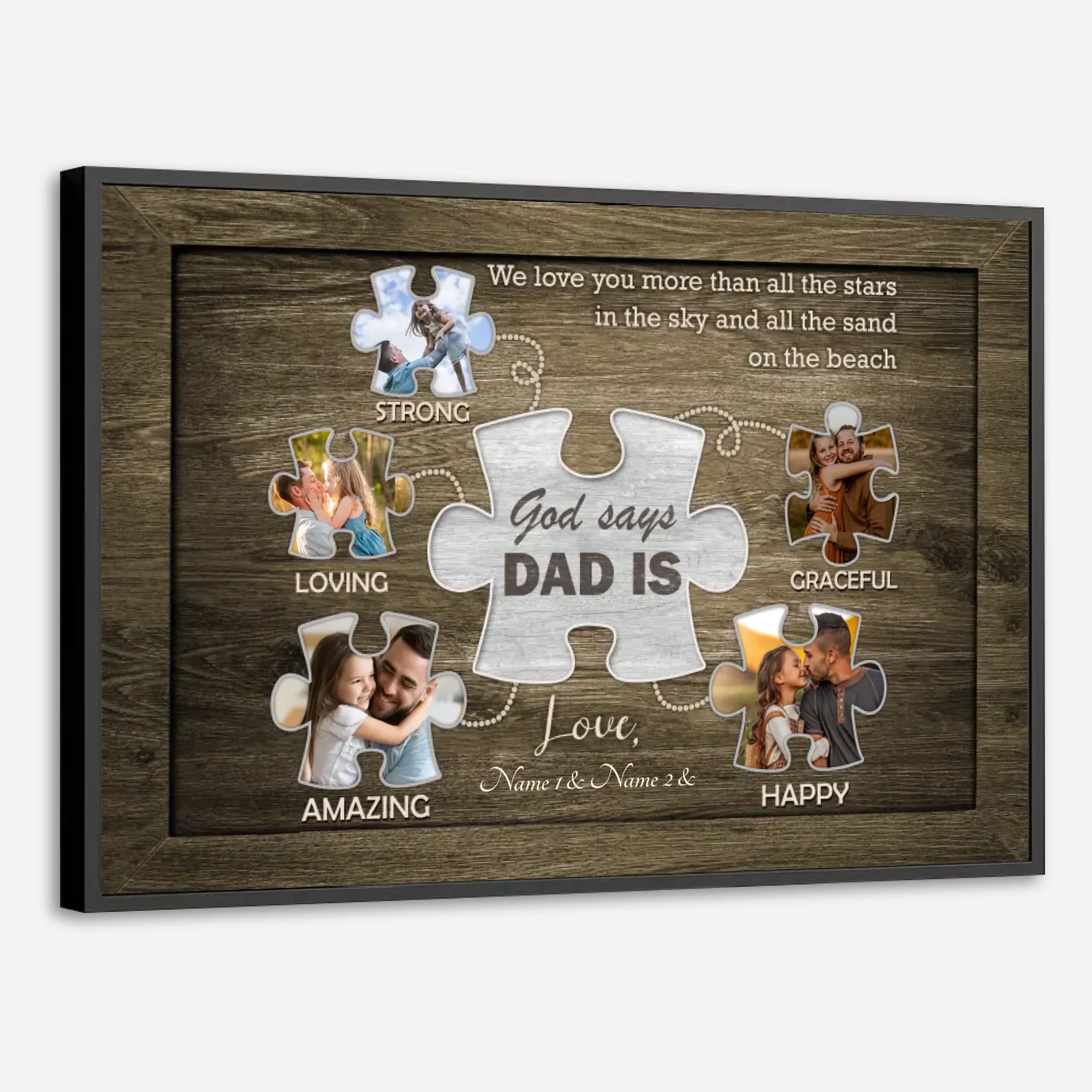 Personalized Poster for Dad – Eternal Love Beneath Stars and Sand - 89Prints