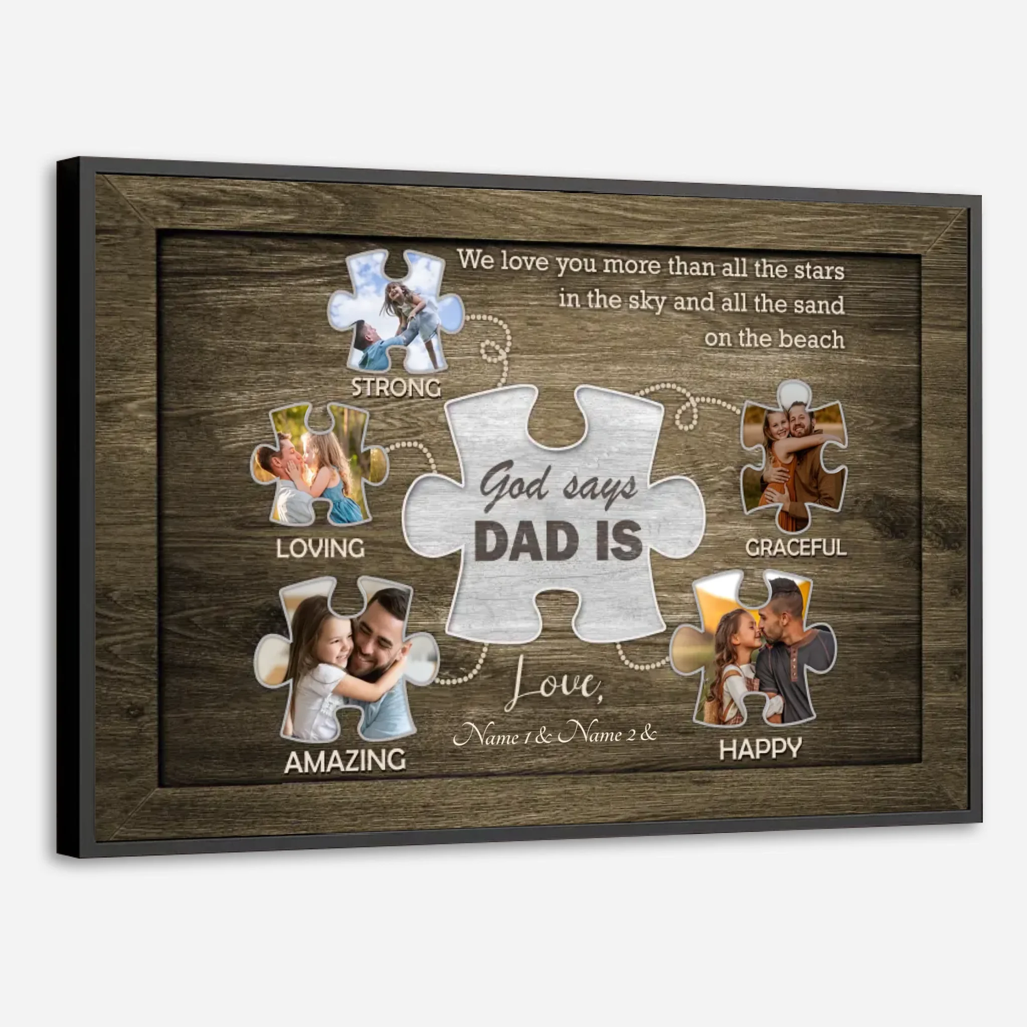 Personalized Poster for Dad – Eternal Love Beneath Stars and Sand - 89Prints