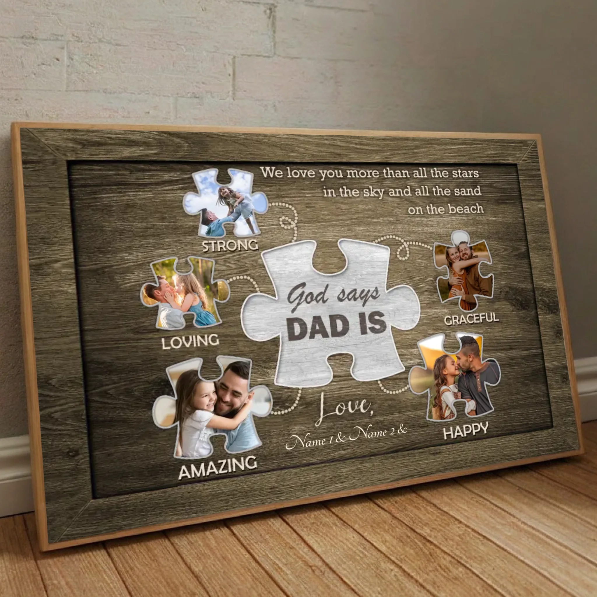 Personalized Poster for Dad – Eternal Love Beneath Stars and Sand - 89Prints