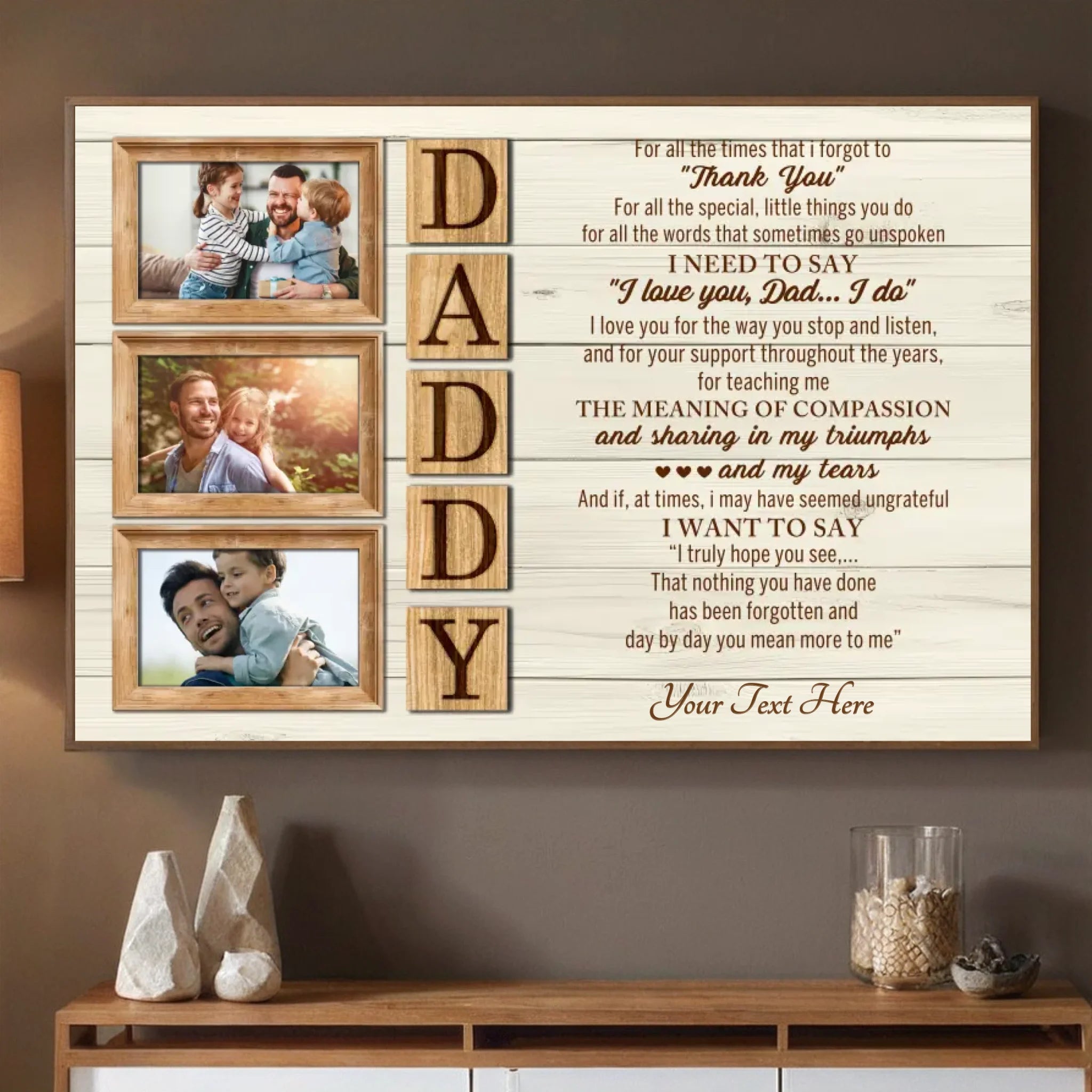 Personalized Fathers Appreciation Poster – Custom Photo and Text Wall Art Gift - 89Prints