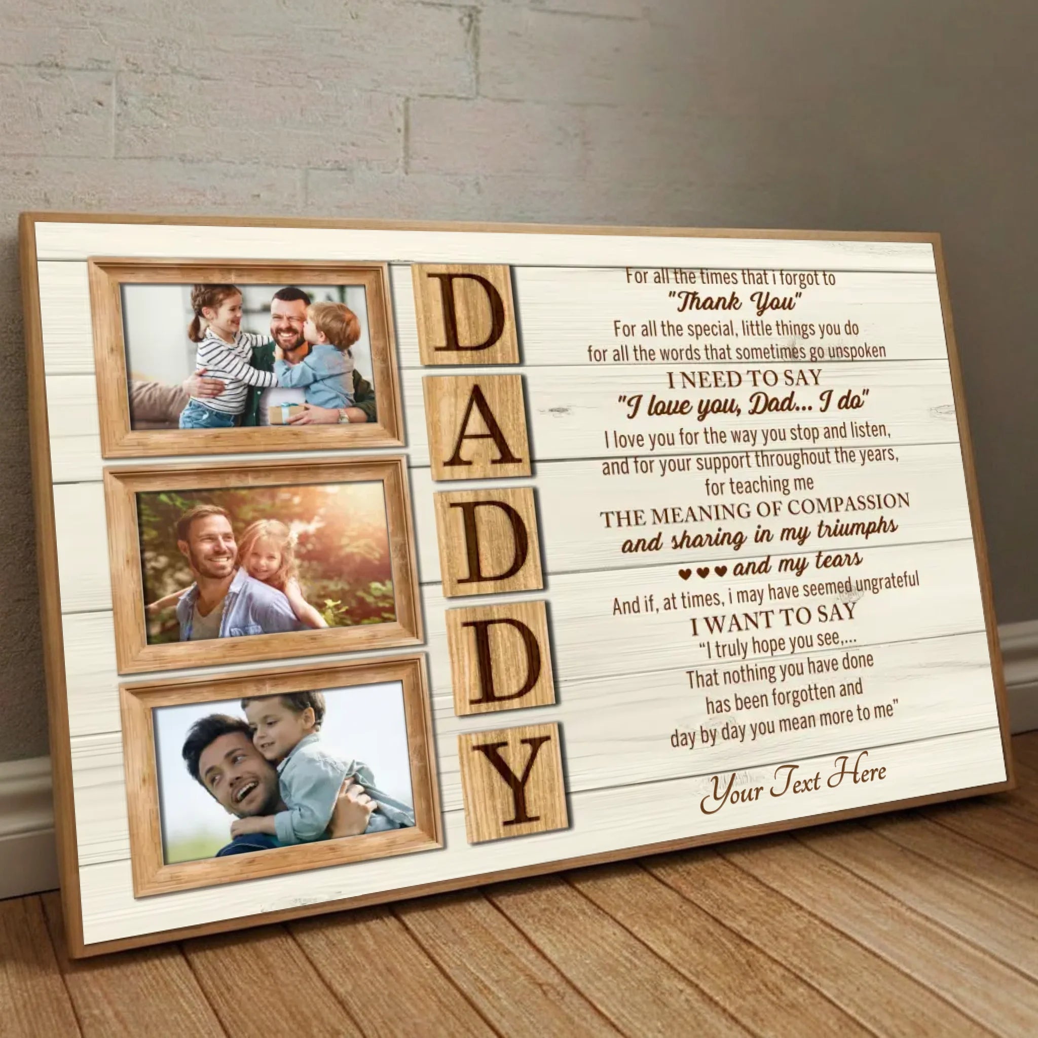 Personalized Fathers Appreciation Poster – Custom Photo and Text Wall Art Gift - 89Prints