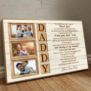 Personalized Fathers Appreciation Poster – Custom Photo and Text Wall Art Gift - 89Prints
