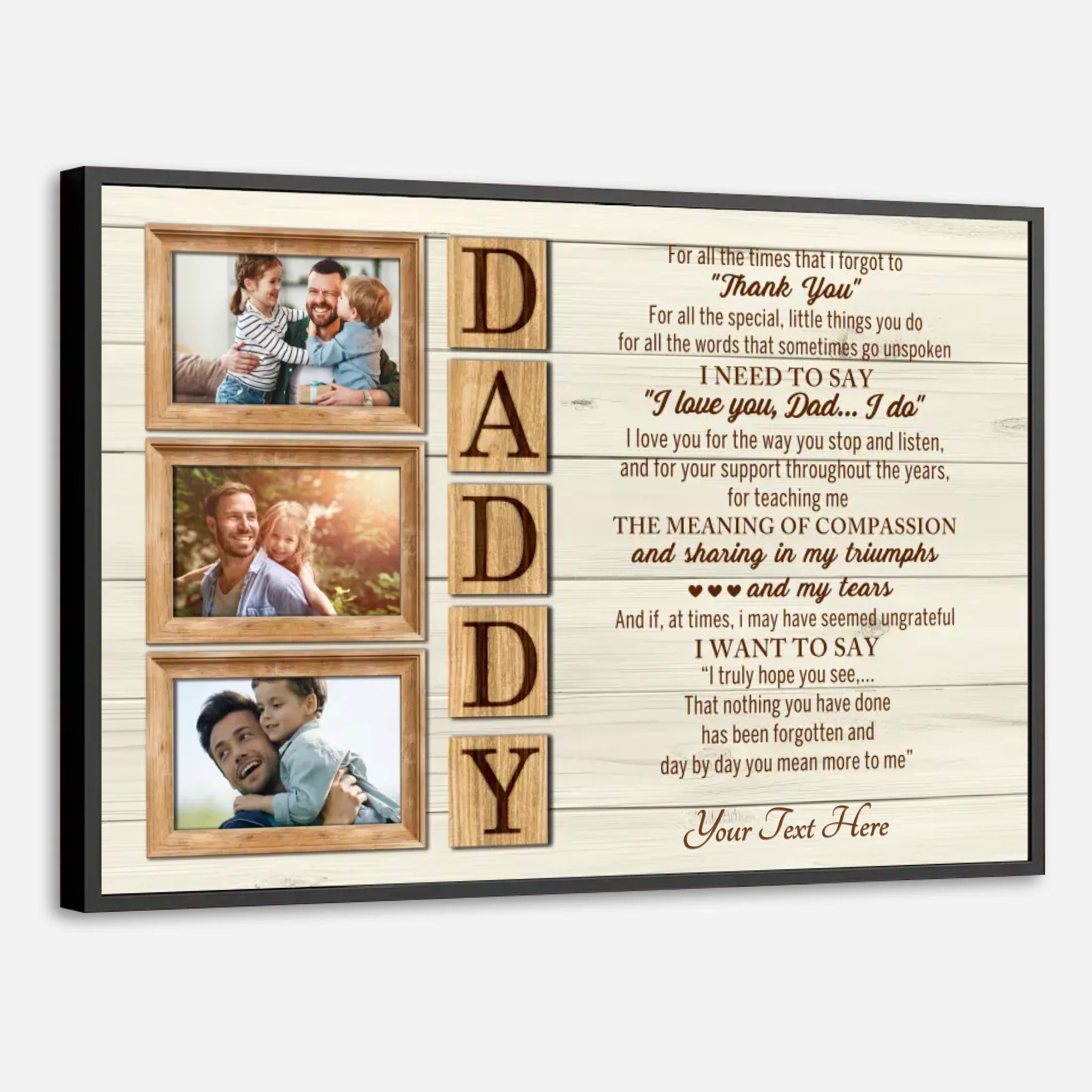 Personalized Fathers Appreciation Poster – Custom Photo and Text Wall Art Gift - 89Prints
