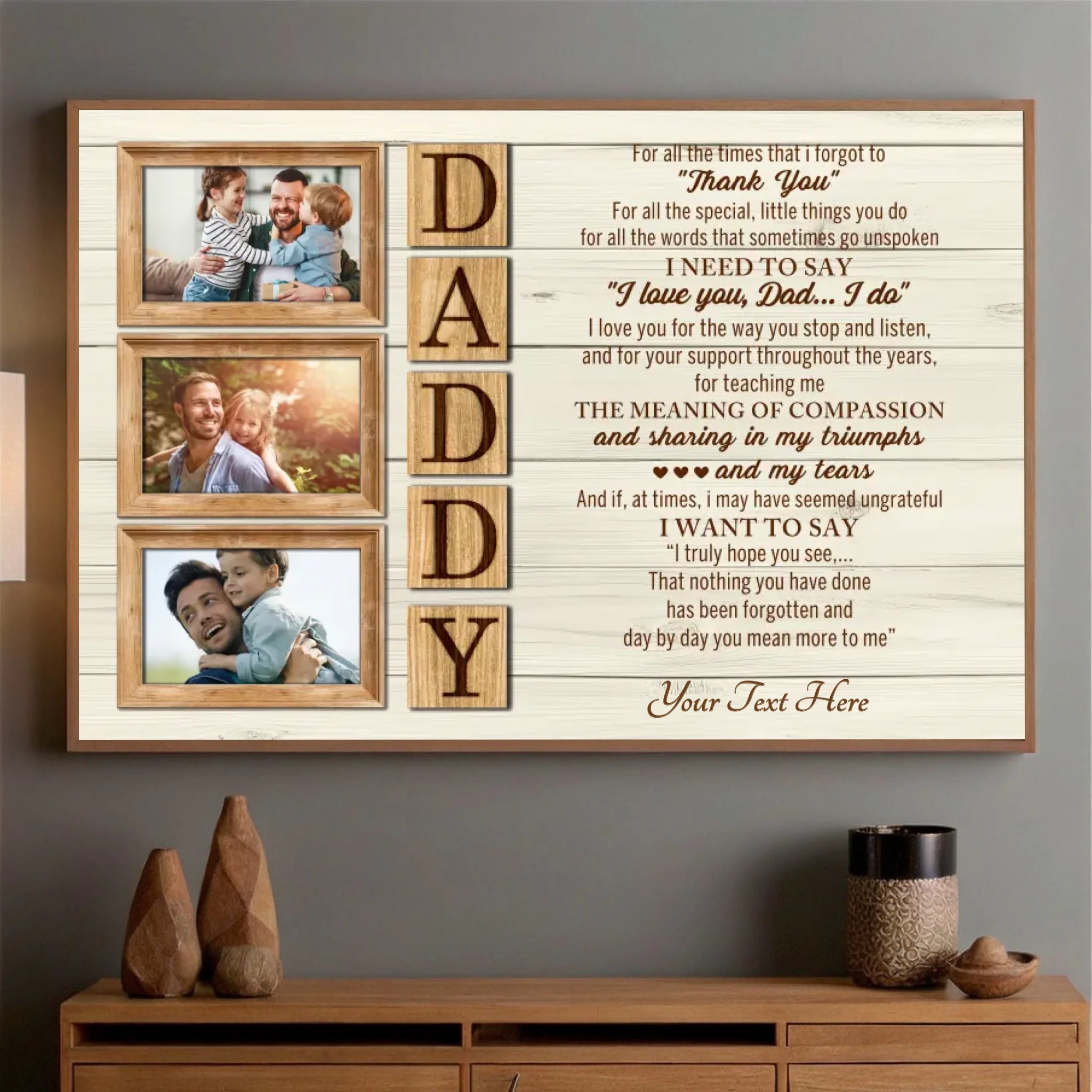 Personalized Fathers Appreciation Poster – Custom Photo and Text Wall Art Gift - 89Prints