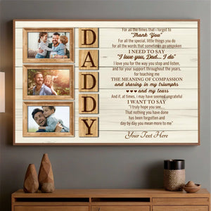 Personalized Fathers Appreciation Poster – Custom Photo and Text Wall Art Gift - 89Prints