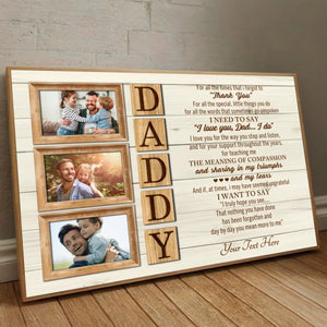 Personalized Fathers Appreciation Poster – Custom Photo and Text Wall Art Gift - 89Prints