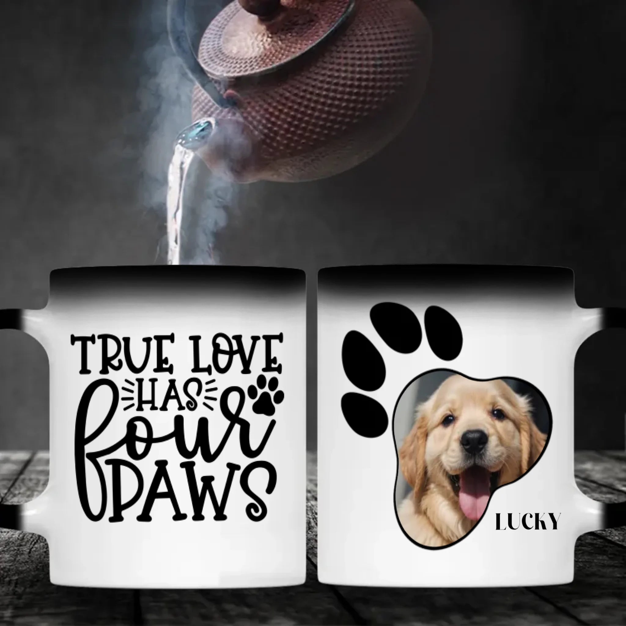 True Love Has Four Paws Mug – Fun Personalized Gift Featuring Your Playful Pup – 89Prints