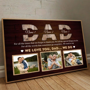 Custom We Love You Dad Poster – Family Photo and Name Personalized Gift - 89Prints