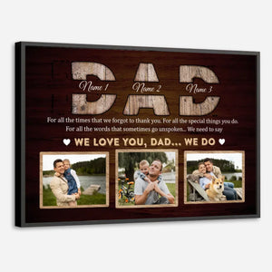 Custom We Love You Dad Poster – Family Photo and Name Personalized Gift - 89Prints