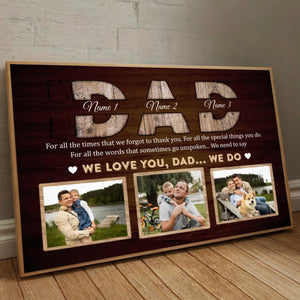 Custom We Love You Dad Poster – Family Photo and Name Personalized Gift - 89Prints
