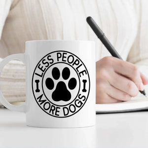 Less People More Dogs Custom Mug – Cute Personalized Mug with Your Pup’s Photo & Name – 89Prints