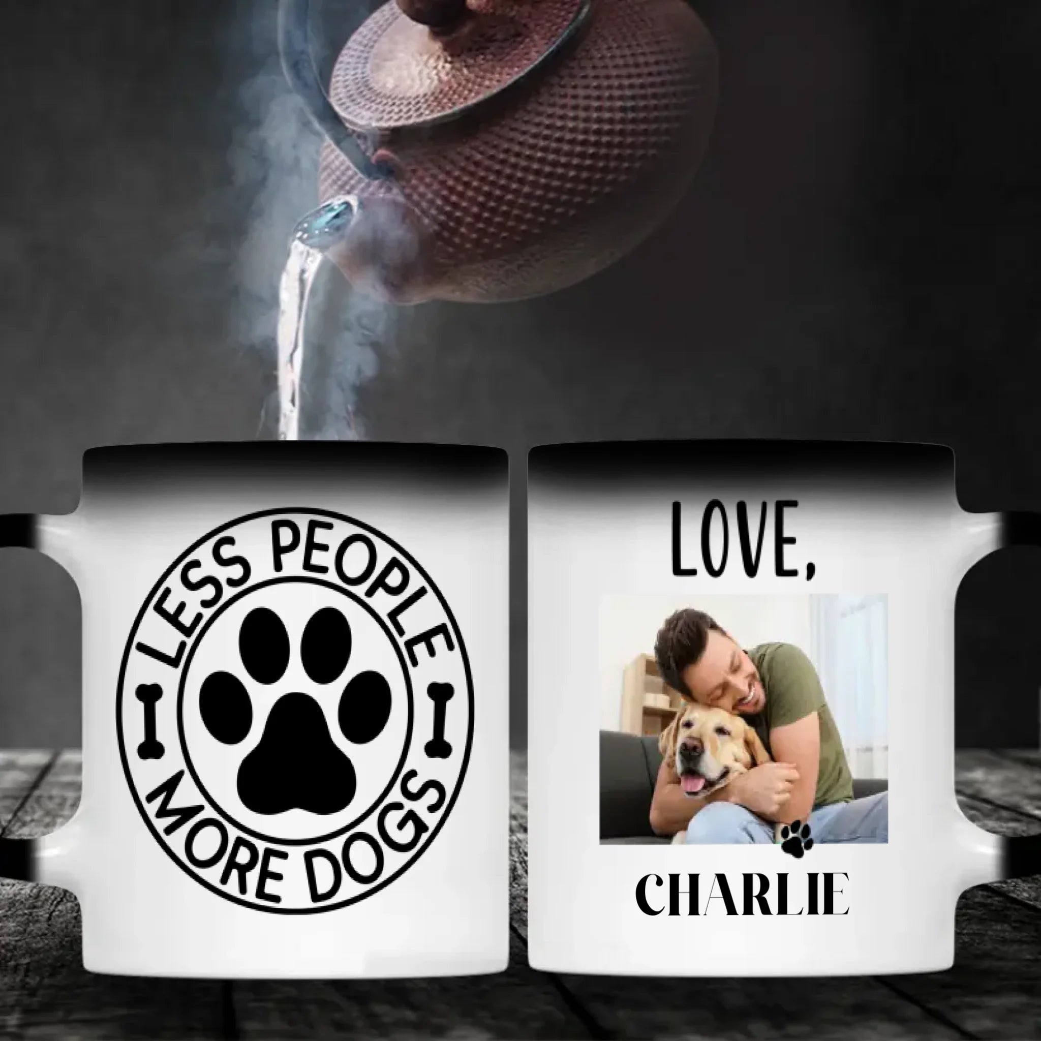 Less People More Dogs Custom Mug – Cute Personalized Mug with Your Pup’s Photo & Name – 89Prints