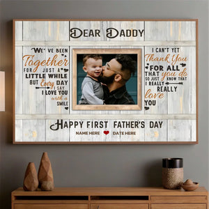 Custom Happy First Fathers Day Poster – Personalized Gift from Baby to Daddy - 89Prints