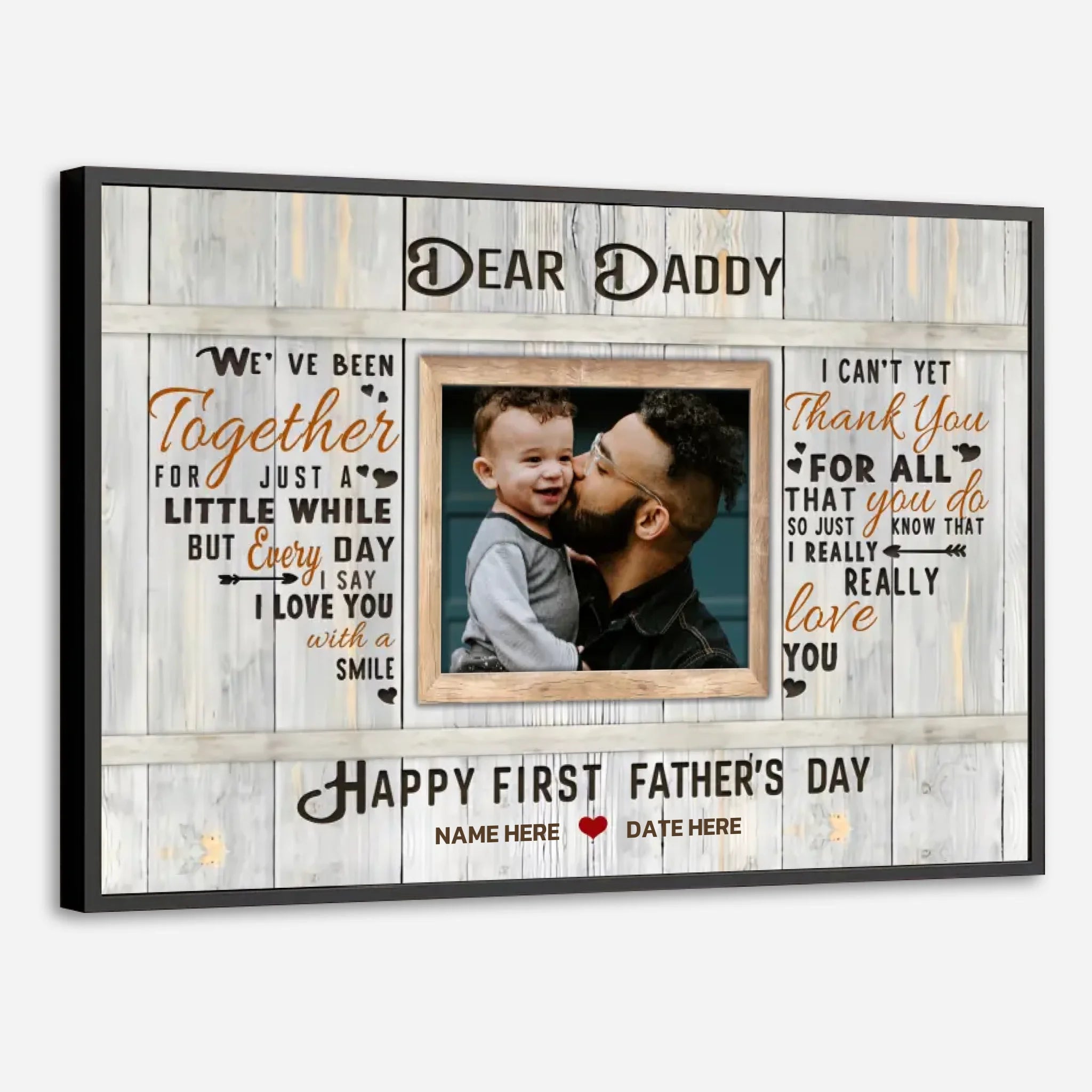 Custom Happy First Fathers Day Poster – Personalized Gift from Baby to Daddy - 89Prints