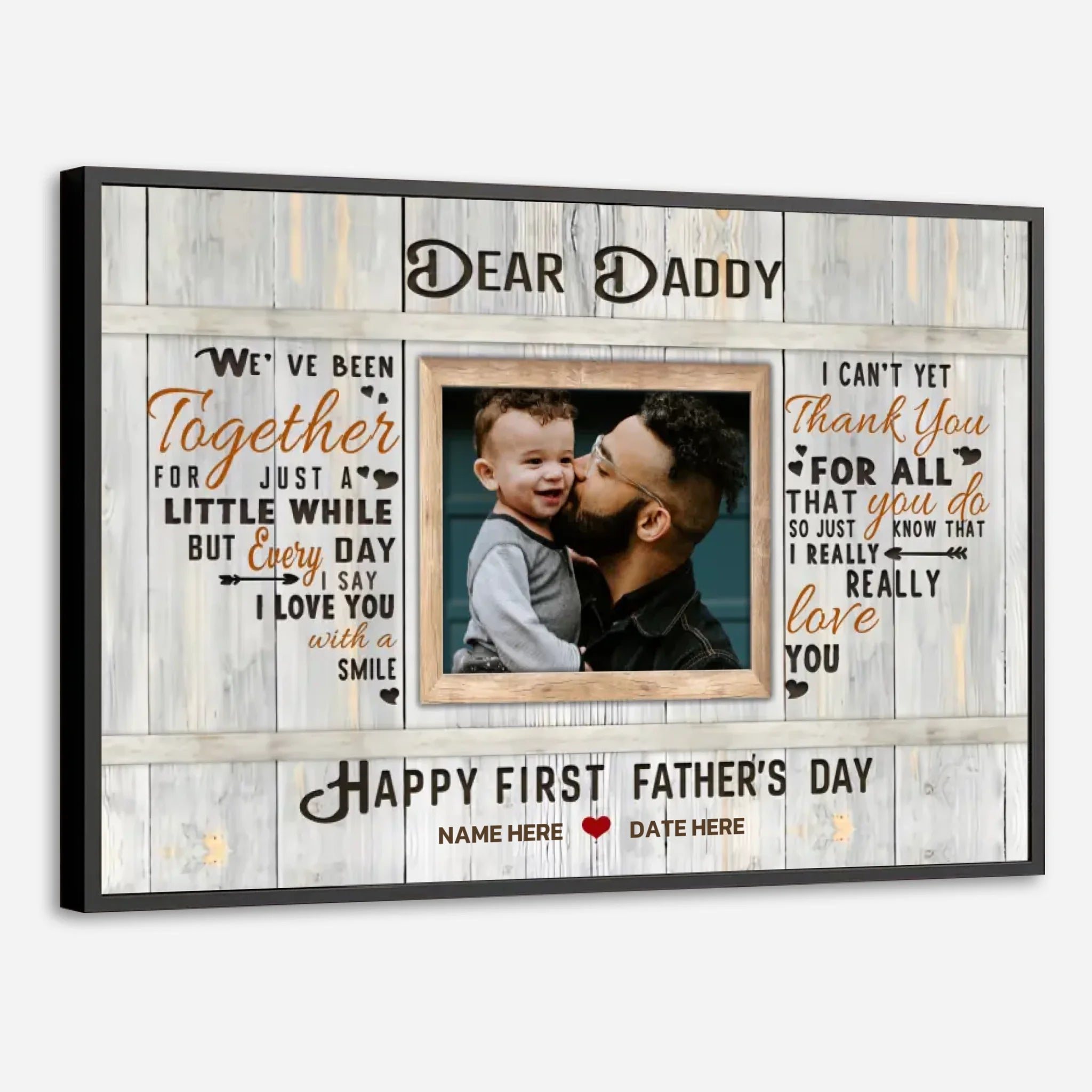 Custom Happy First Fathers Day Poster – Personalized Gift from Baby to Daddy - 89Prints