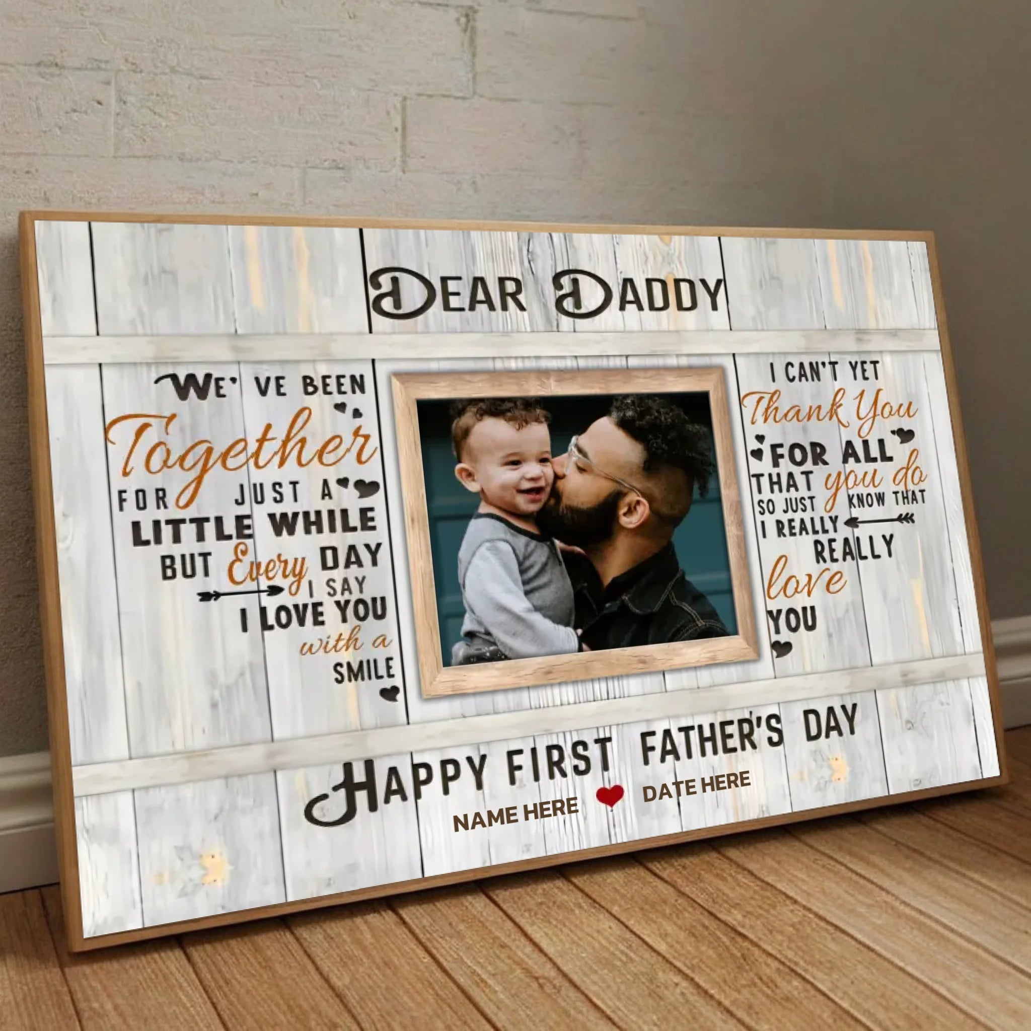 Custom Happy First Fathers Day Poster – Personalized Gift from Baby to Daddy - 89Prints