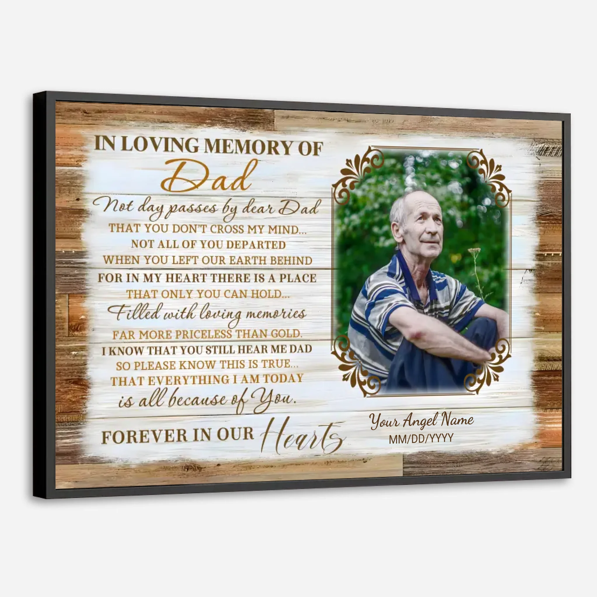 Personalized Memorial Poster for Dad – A Beautiful and Heartfelt Tribute to Cherish Forever - 89Prints