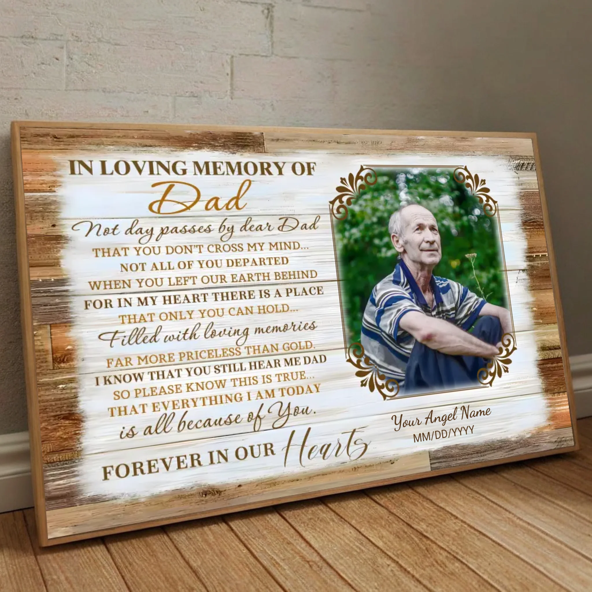 Personalized Memorial Poster for Dad – A Beautiful and Heartfelt Tribute to Cherish Forever - 89Prints