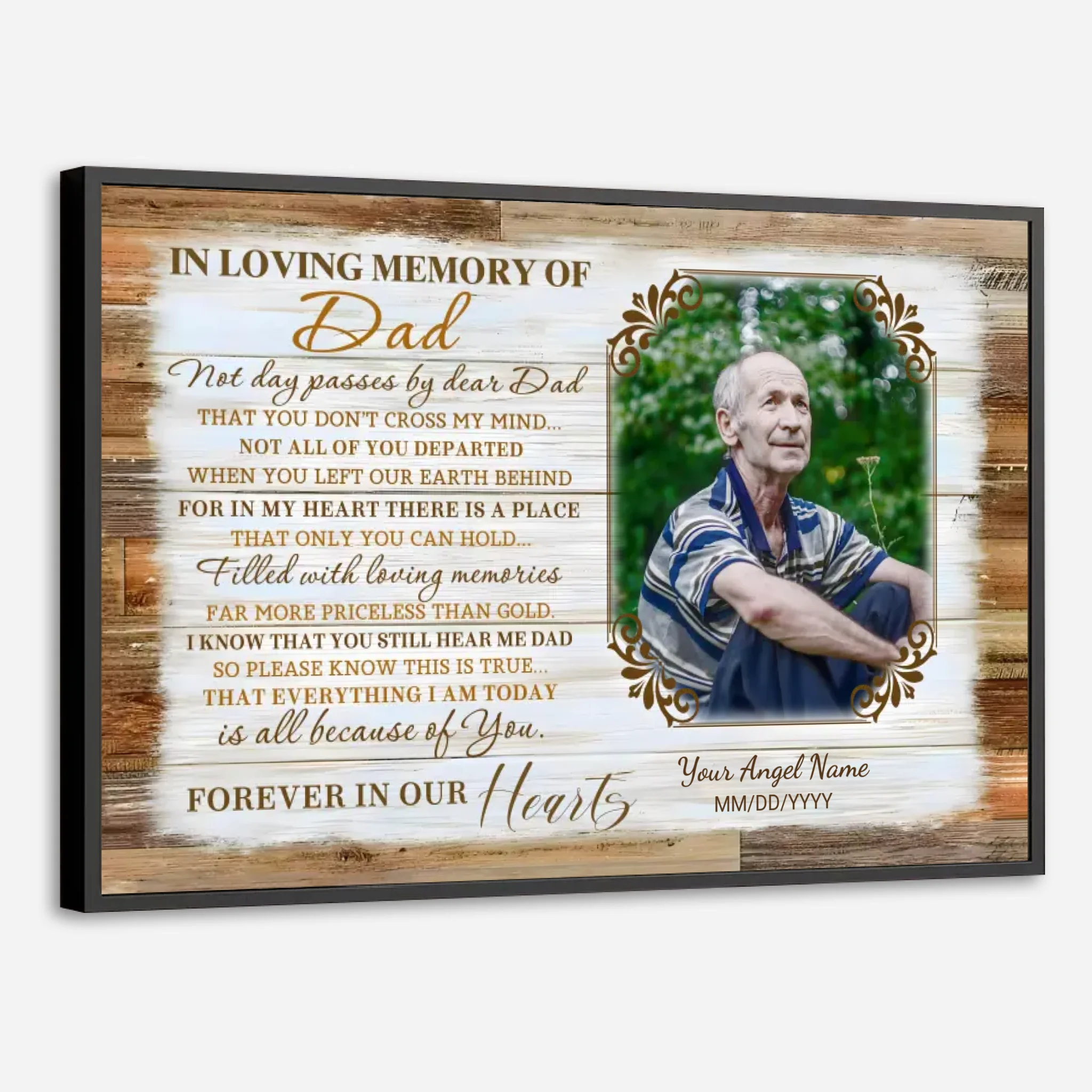 Personalized Memorial Poster for Dad – A Beautiful and Heartfelt Tribute to Cherish Forever - 89Prints