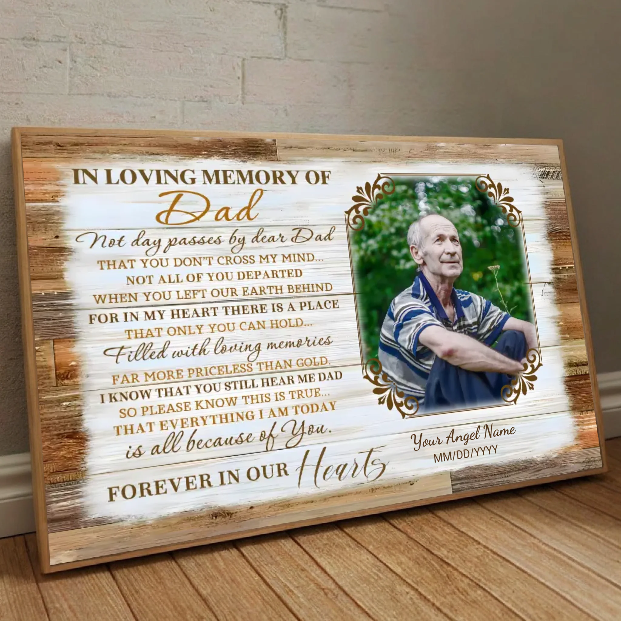 Personalized Memorial Poster for Dad – A Beautiful and Heartfelt Tribute to Cherish Forever - 89Prints