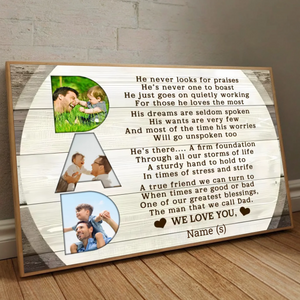 Personalized Father’s Day Poster – A Heartfelt Tribute to the Man Who Raised You - 89Prints
