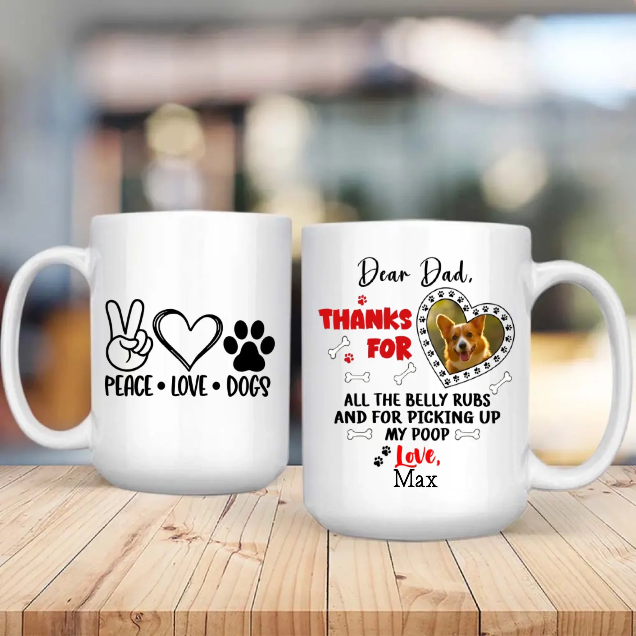 Personalized “Dear Dad, Thank You for Loving Me” Mug – Add Your Dog’s Photo & Name – 89Prints
