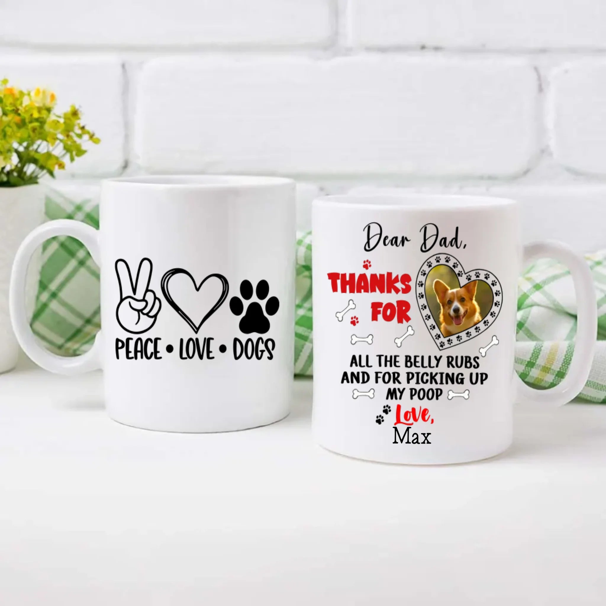 Personalized “Dear Dad, Thank You for Loving Me” Mug – Add Your Dog’s Photo & Name – 89Prints