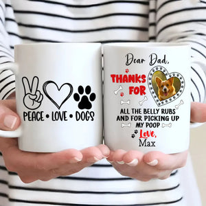 Personalized “Dear Dad, Thank You for Loving Me” Mug – Add Your Dog’s Photo & Name – 89Prints