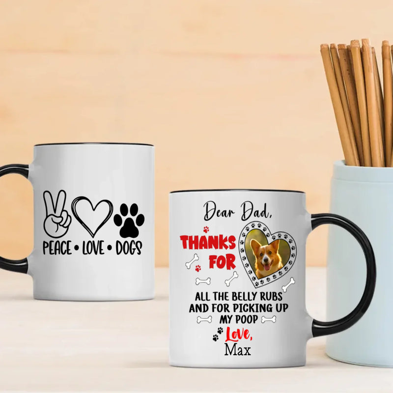 Personalized “Dear Dad, Thank You for Loving Me” Mug – Add Your Dog’s Photo & Name – 89Prints