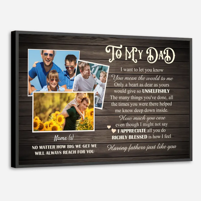 To My Dad Poster – A Heartfelt Gift to Show Your Love and Appreciation - 89Prints