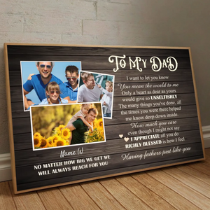 To My Dad Poster – A Heartfelt Gift to Show Your Love and Appreciation - 89Prints